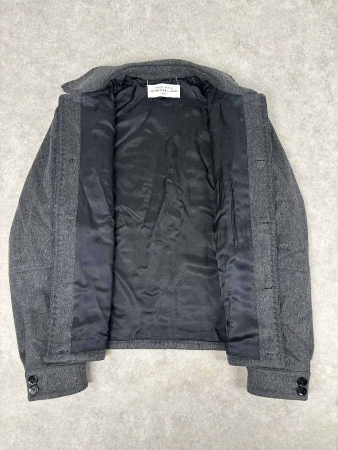 2010s John Galliano Grey Wool Classy Cargo Jacket - Image 7