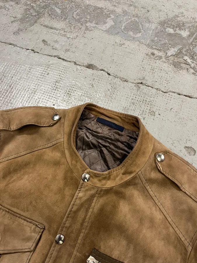 2010s Lanvin Multi-Pocket Beige Suede Leather Jacket - Image 5