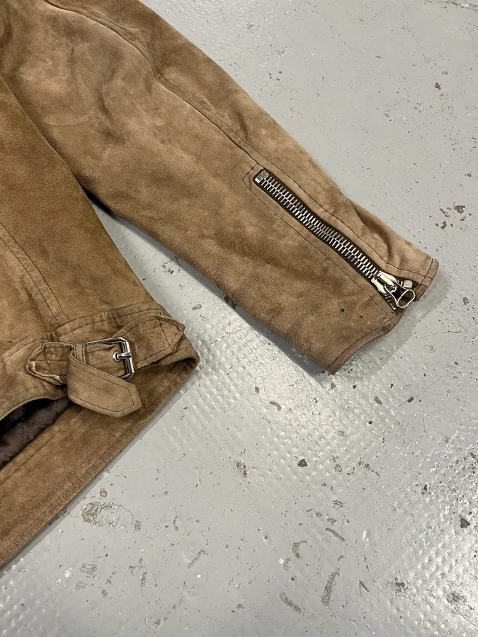 2010s Lanvin Multi-Pocket Beige Suede Leather Jacket - Image 9