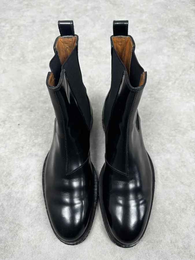 2010s Maison Margiela Black Nail Sole Leather Boots - Image 3