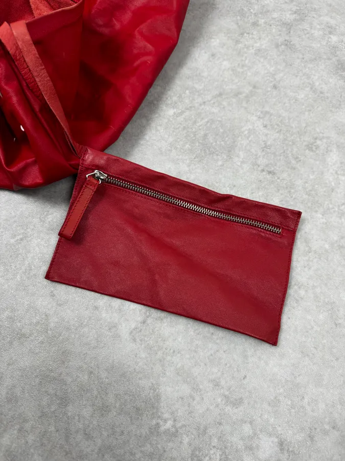 2010s Maison Margiela Red Leather Contemporary Handle Bag - Image 10