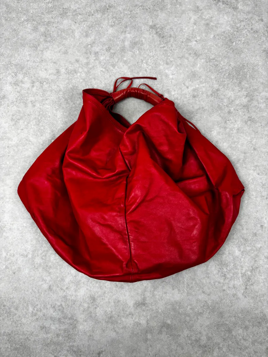 2010s Maison Margiela Red Leather Contemporary Handle Bag - Image 3