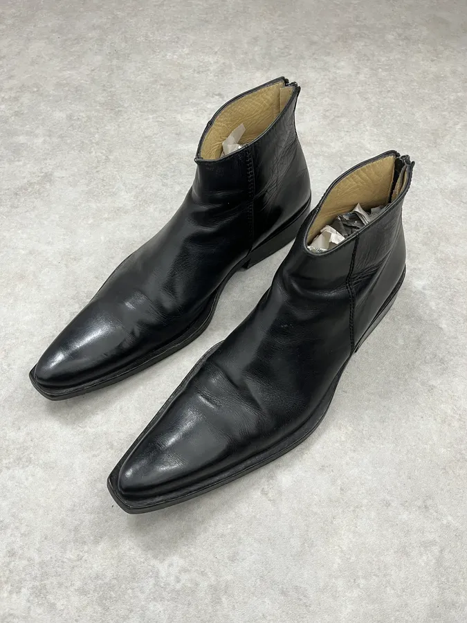 2010s Marithé + François Girbaud Black Classy Leather Boots - Image 4