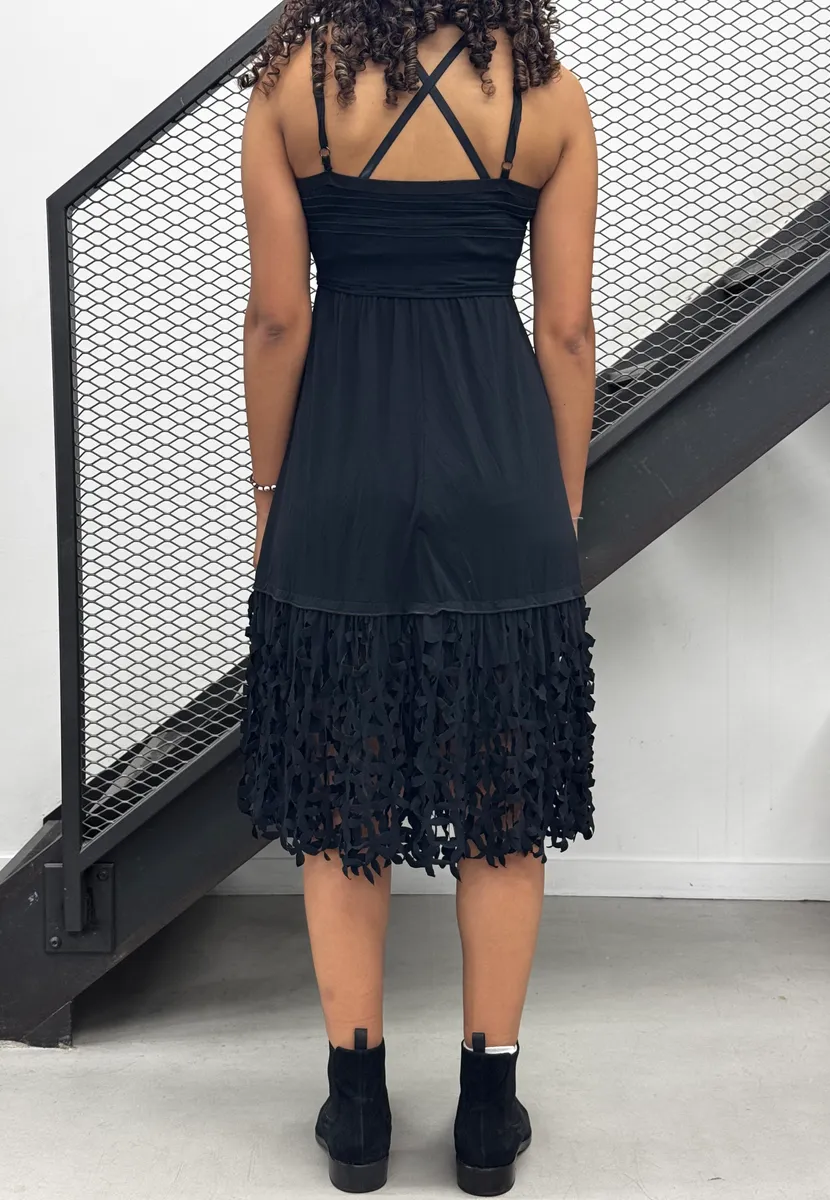 2010s Marithé + François Girbaud Black Flower Lace Dress - Image 5
