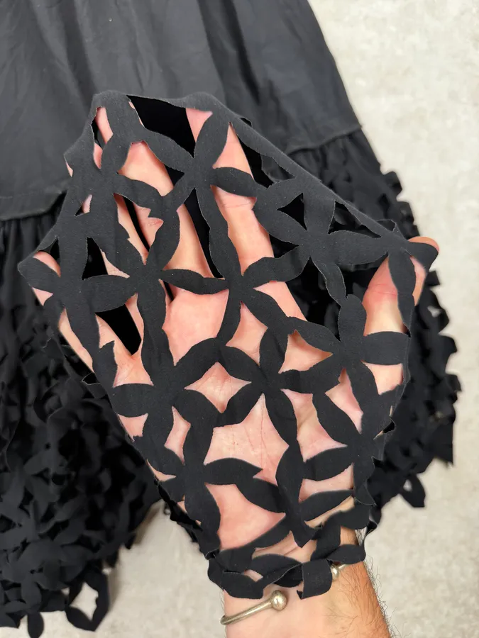 2010s Marithé + François Girbaud Black Flower Lace Dress - Image 9