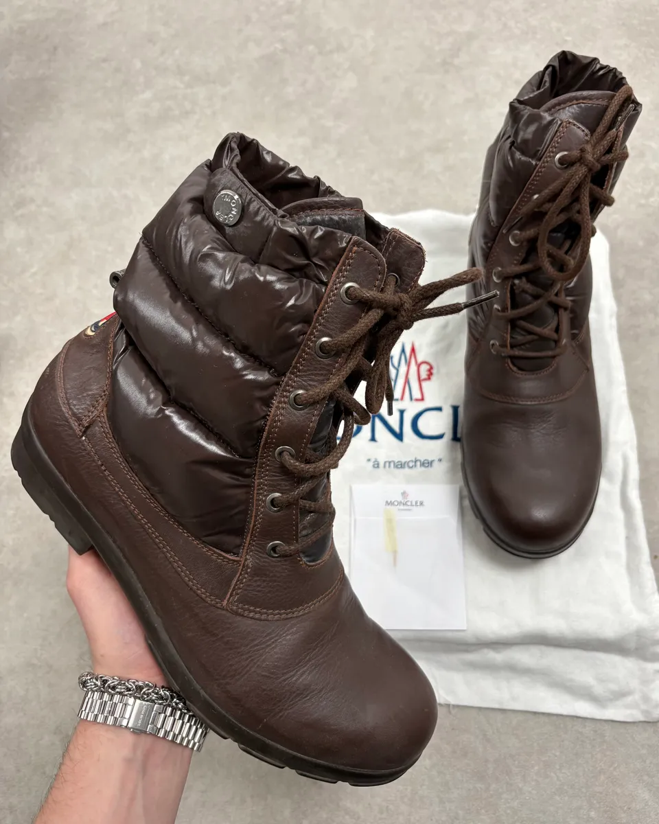 2010s Moncler Brown Puffer & Leather Boots