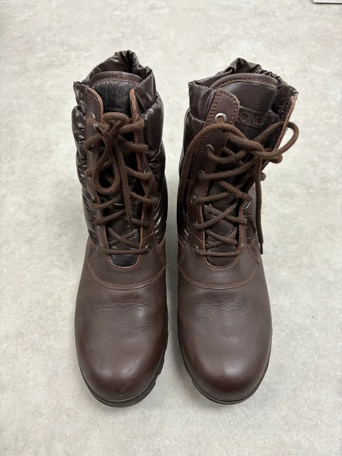 2010s Moncler Brown Puffer & Leather Boots - Image 2