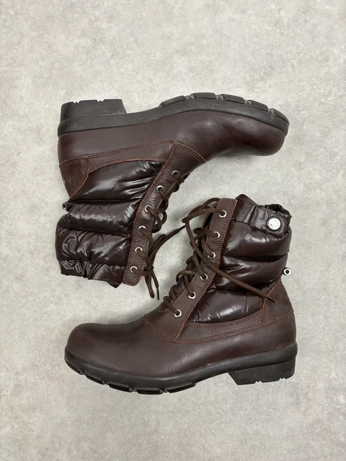 2010s Moncler Brown Puffer & Leather Boots - Image 4