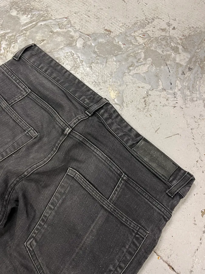 2010s Pierre Balmain Biker Dark Grey Slim Denim Jeans - Image 10