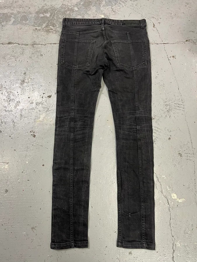2010s Pierre Balmain Biker Dark Grey Slim Denim Jeans - Image 8