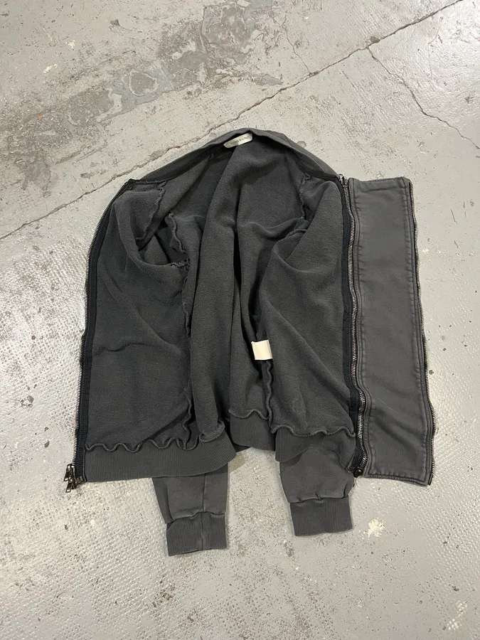 2010s Pierre Balmain Double Zip Horpist Grey Biker Sweater - Image 9