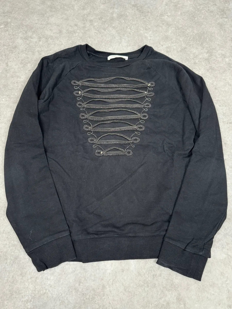 2010s Pierre Balmain Officer Zip Black Sweater - Image 4