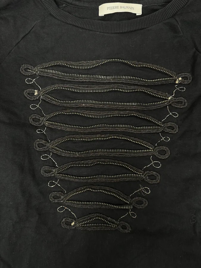 2010s Pierre Balmain Officer Zip Black Sweater - Image 6