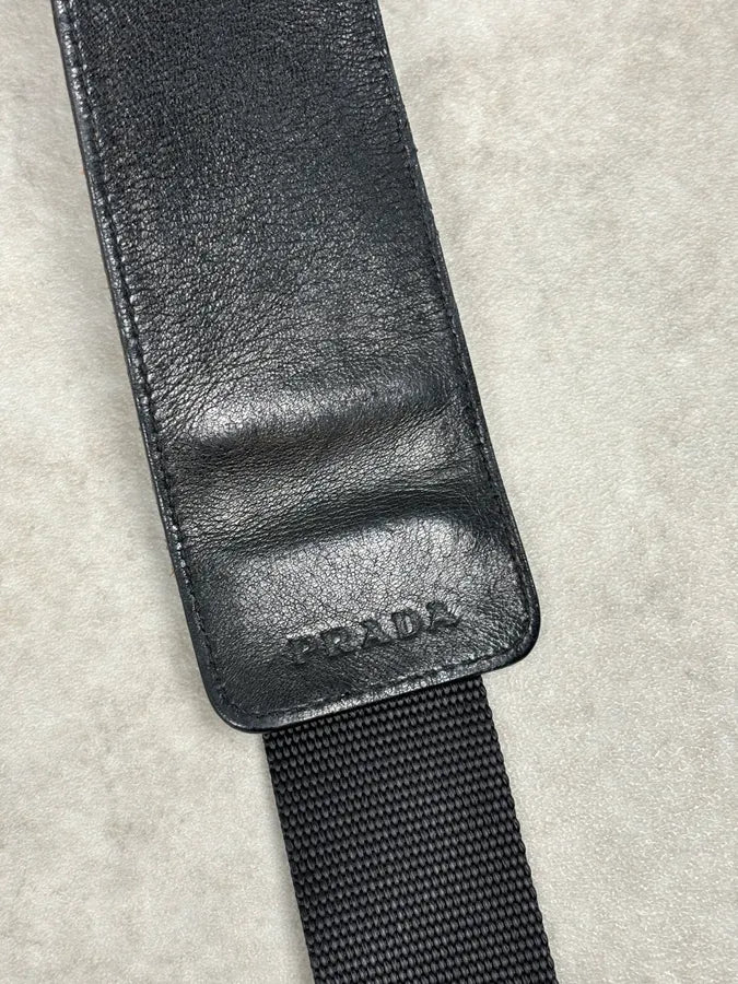 2010s Prada Black Leather Minimalist Shoulder Bag - Image 14