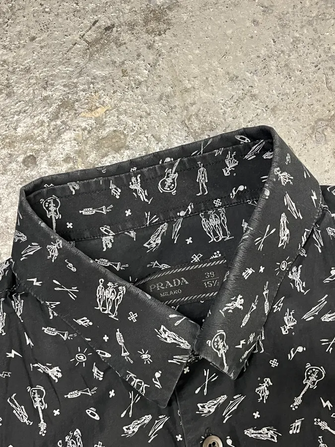 2010s Prada Black Mafia Relaxed Shirt - Image 8