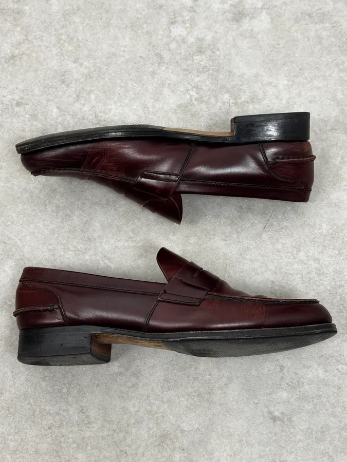 2010s Prada Bordeaux Brown Classy Leather Loafers - Image 2