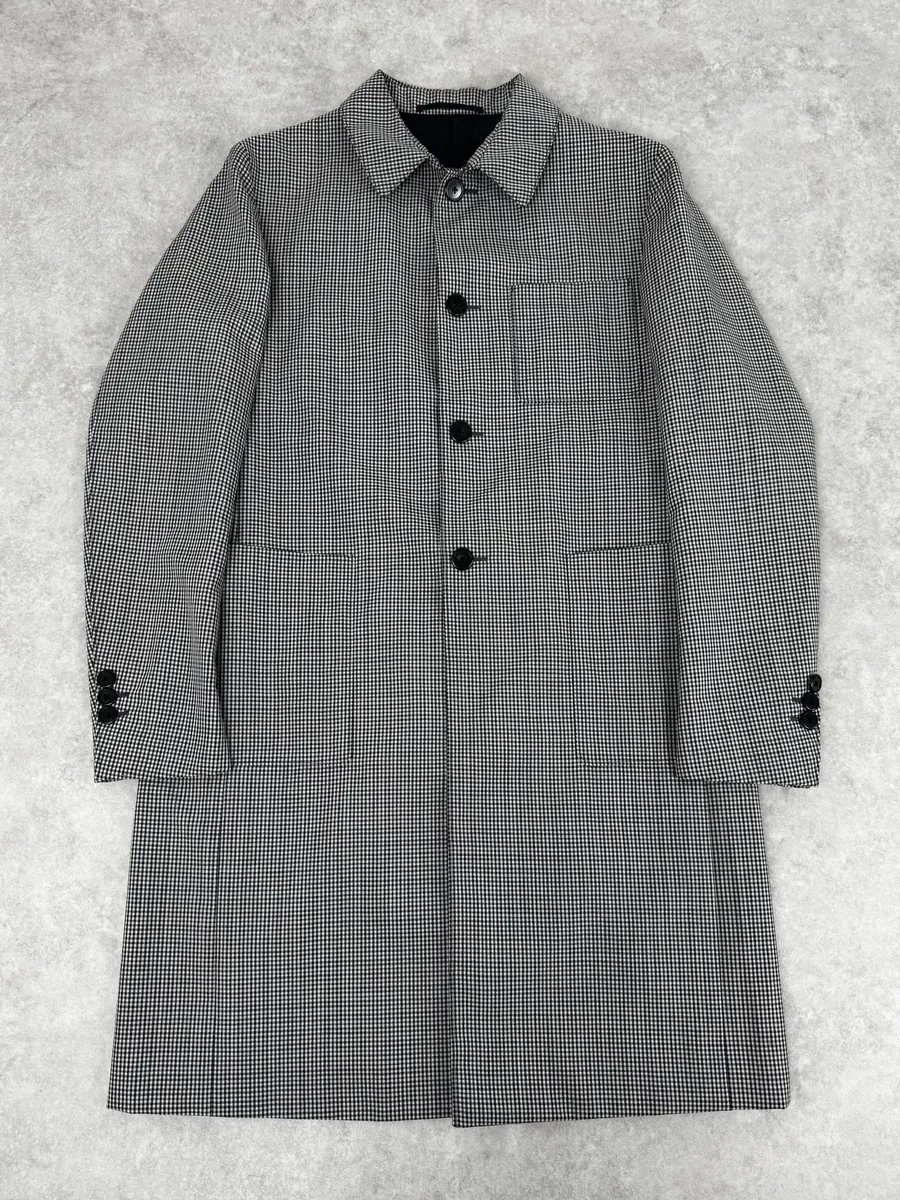 2010s Prada Checkered Classy Houndstooth Trench Coat