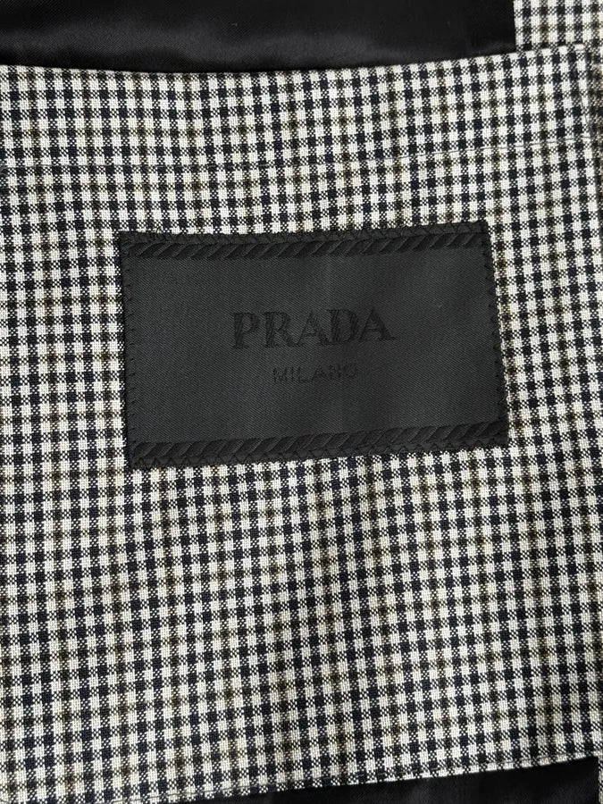 2010s Prada Checkered Classy Houndstooth Trench Coat - Image 10
