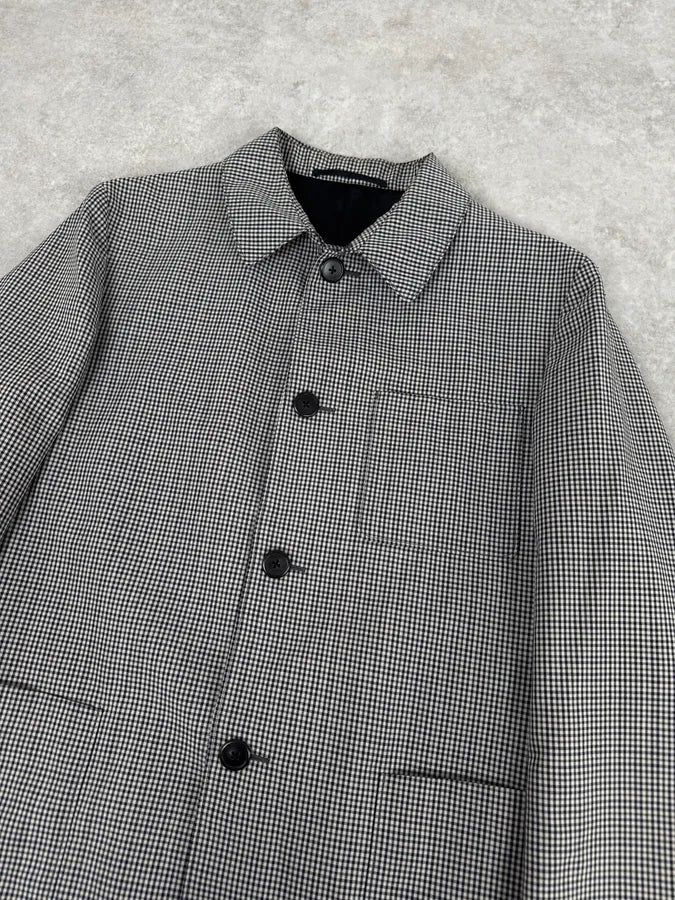 2010s Prada Checkered Classy Houndstooth Trench Coat - Image 5