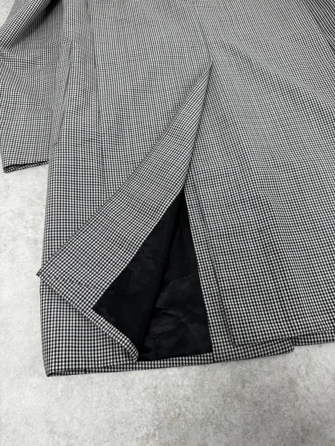 2010s Prada Checkered Classy Houndstooth Trench Coat - Image 9