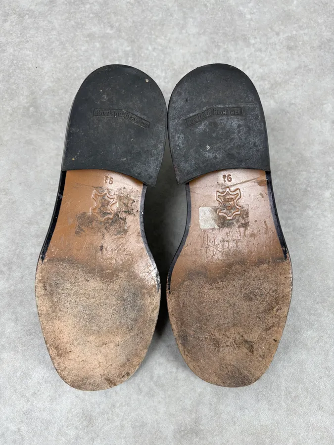 2010s Prada Classy Black Leather Derby Shoes - Image 7