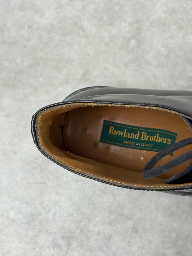 2010s Prada Classy Black Leather Derby Shoes - Image 8