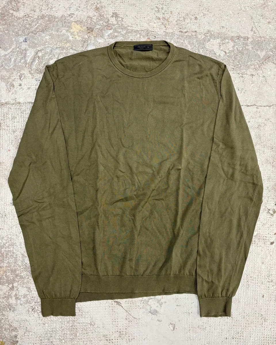 2010s Prada Olive Green Sweater