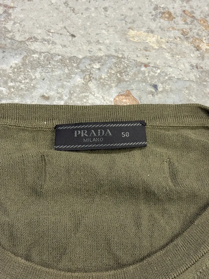 2010s Prada Olive Green Sweater - Image 8