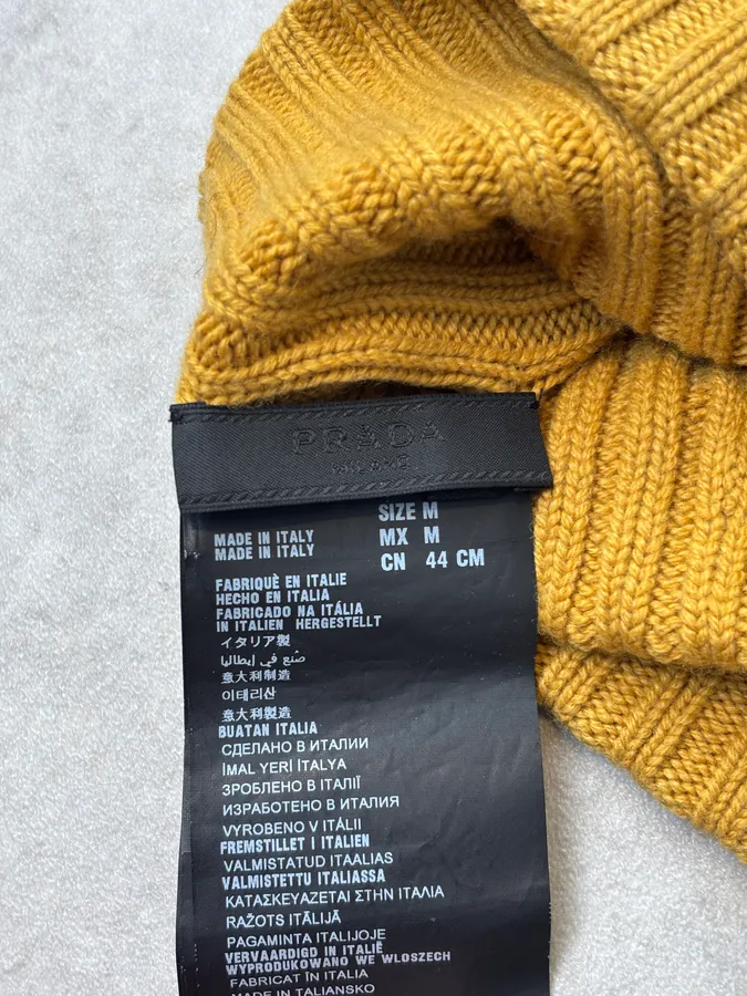 2010s Prada Yellow Cashmere Beanie - Image 8