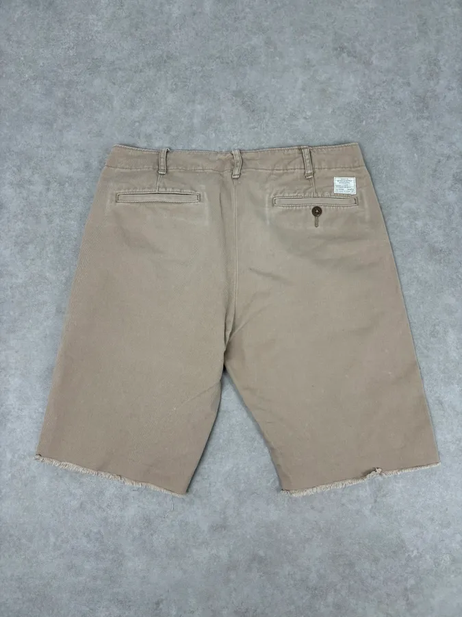 2010s Ralph Lauren Beige  American Flag Distressed Shorts - Image 6