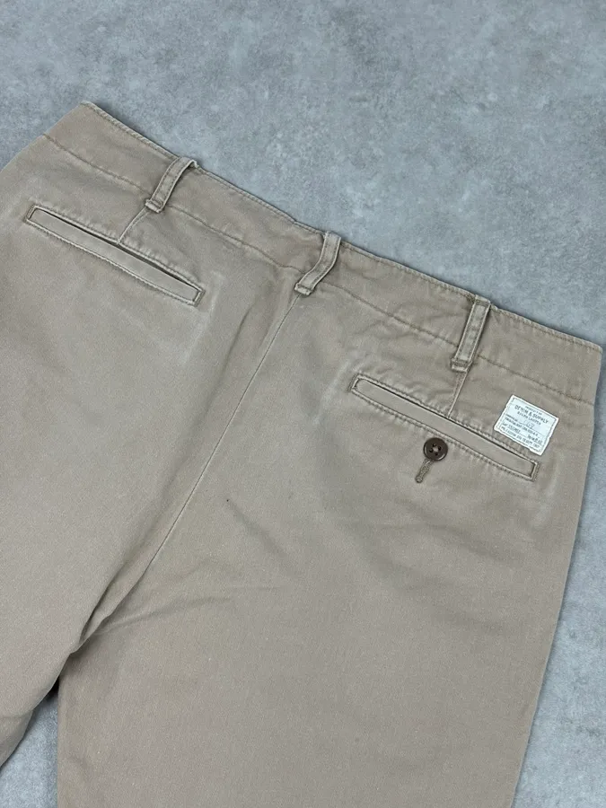 2010s Ralph Lauren Beige  American Flag Distressed Shorts - Image 7