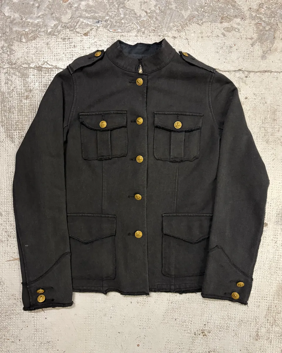 2010s Ralph Lauren Black Officer Buttoned Jacket