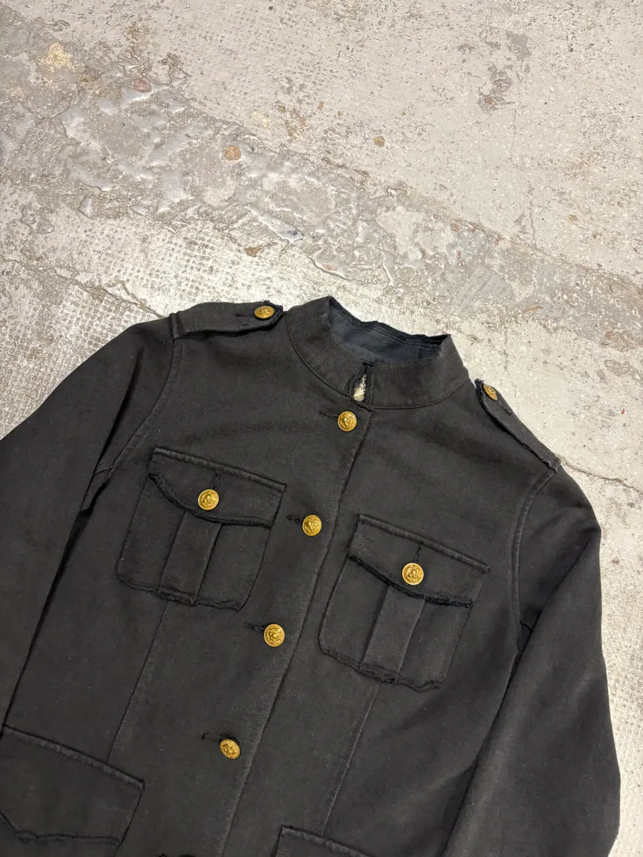 2010s Ralph Lauren Black Officer Buttoned Jacket - Image 4