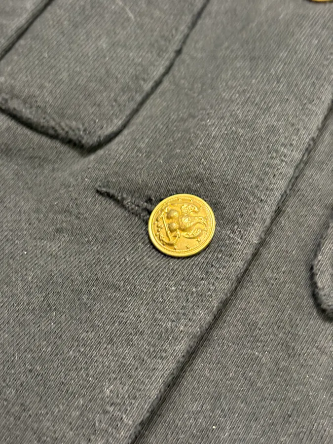 2010s Ralph Lauren Black Officer Buttoned Jacket - Image 8