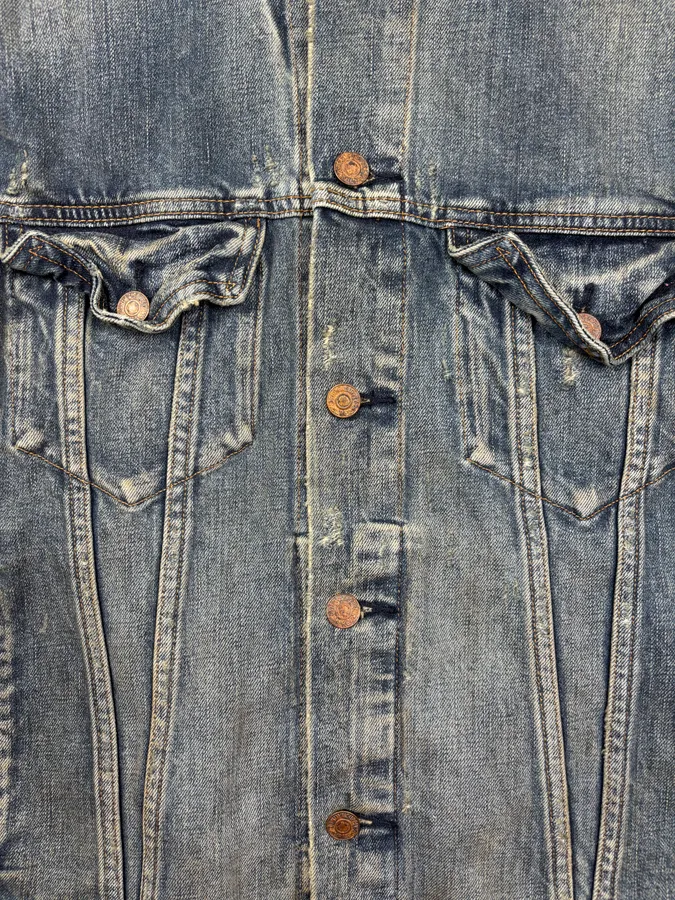 2010s Ralph Lauren Blue Denim Camo Sleeves Jacket - Image 8