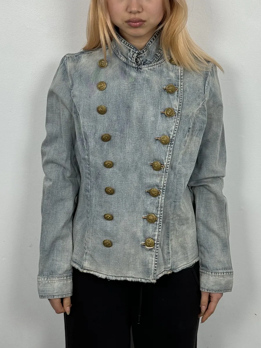 2010s Ralph Lauren Blue Denim Officer Napoleon Jacket