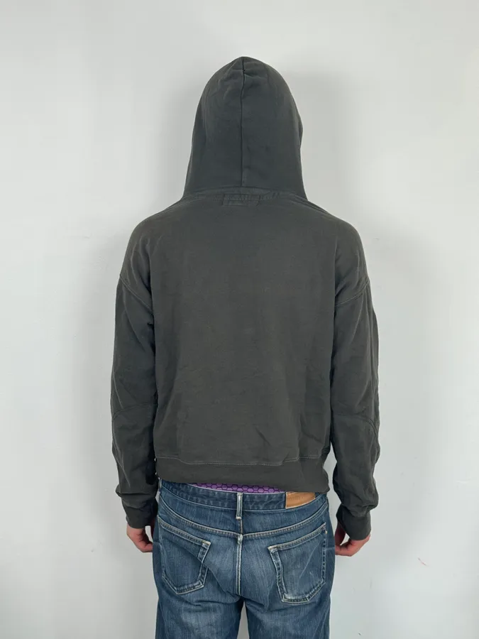 2010s Ralph Lauren Dark Grey USA Flag Buttoned Hoodie - Image 3