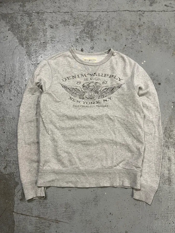 2010s Ralph Lauren Denim & Supply Motors Grey Sweater