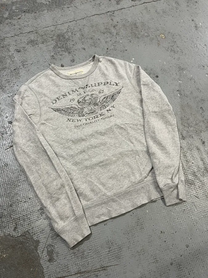 2010s Ralph Lauren Denim & Supply Motors Grey Sweater - Image 4