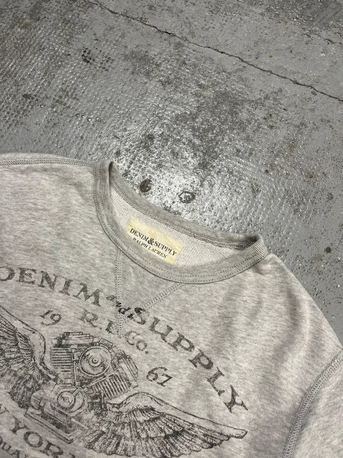 2010s Ralph Lauren Denim & Supply Motors Grey Sweater - Image 5