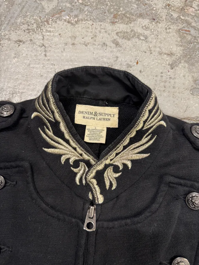 2010s Ralph Lauren Denim & Supply Officer Black Buttoned Jacket - Image 4