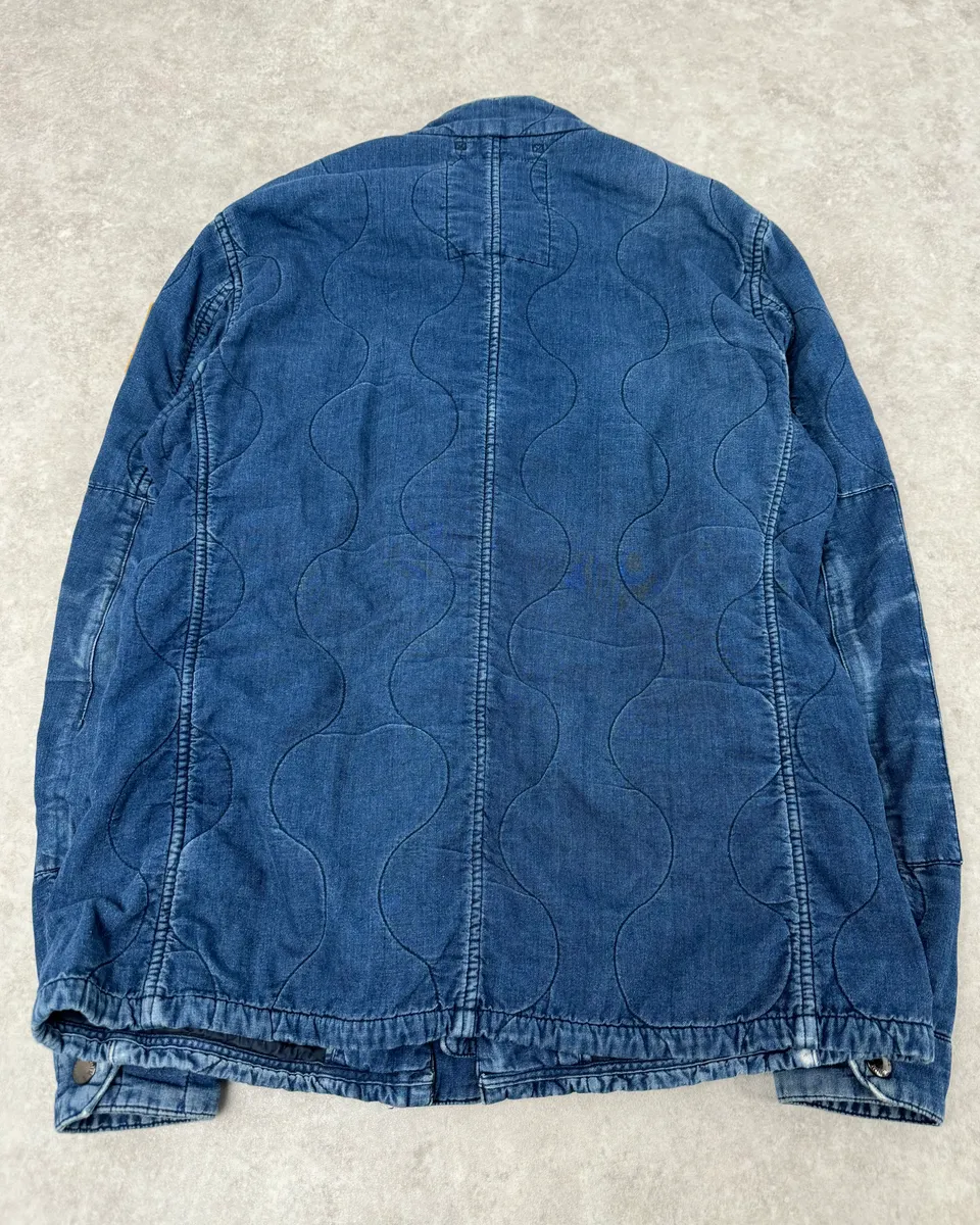 2010s Ralph Lauren Denim USA Flag Blue Aviator Denim Jacket - Image 8