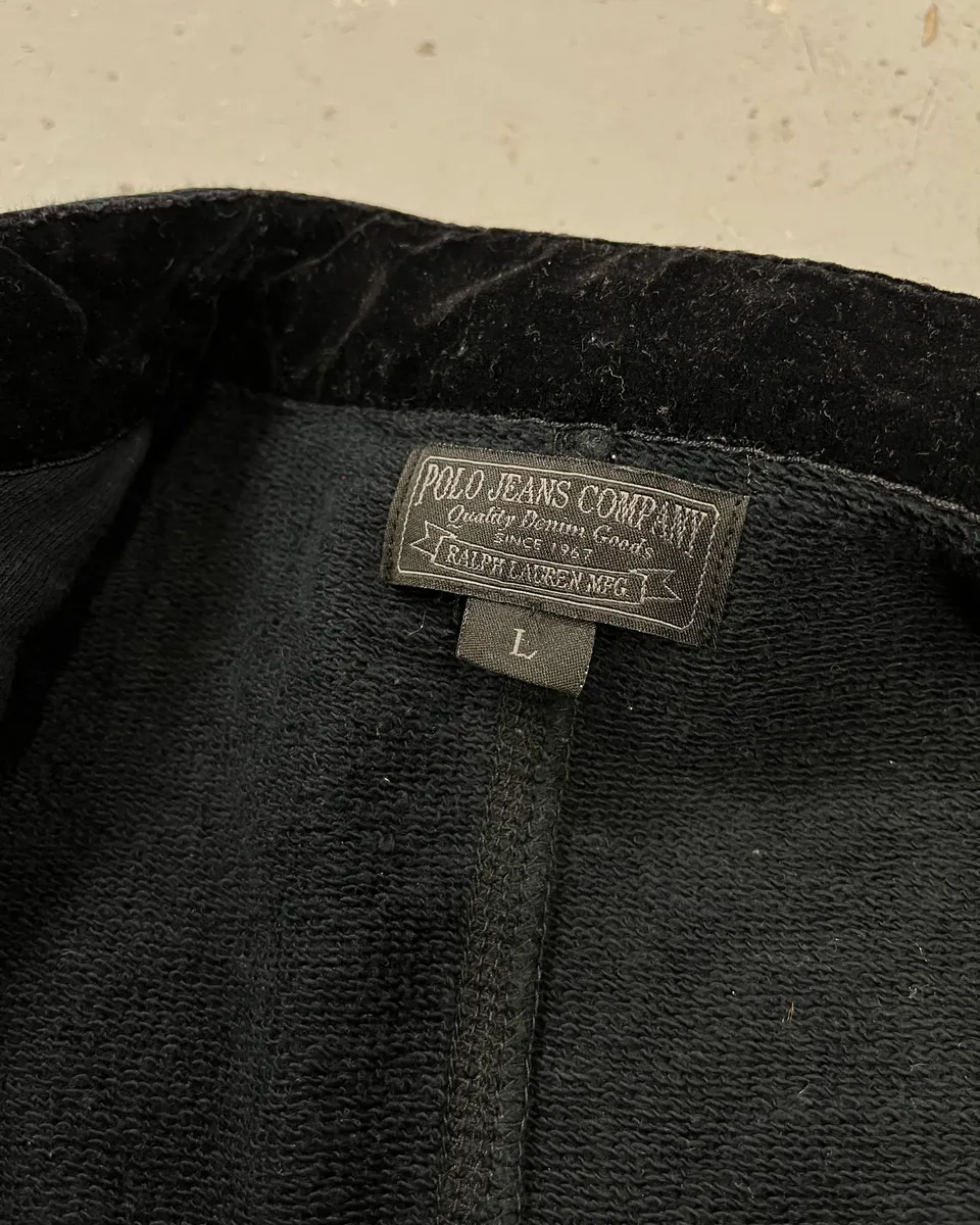 2010s Ralph Lauren Gold Buttons Officer Black Jacket - Image 10
