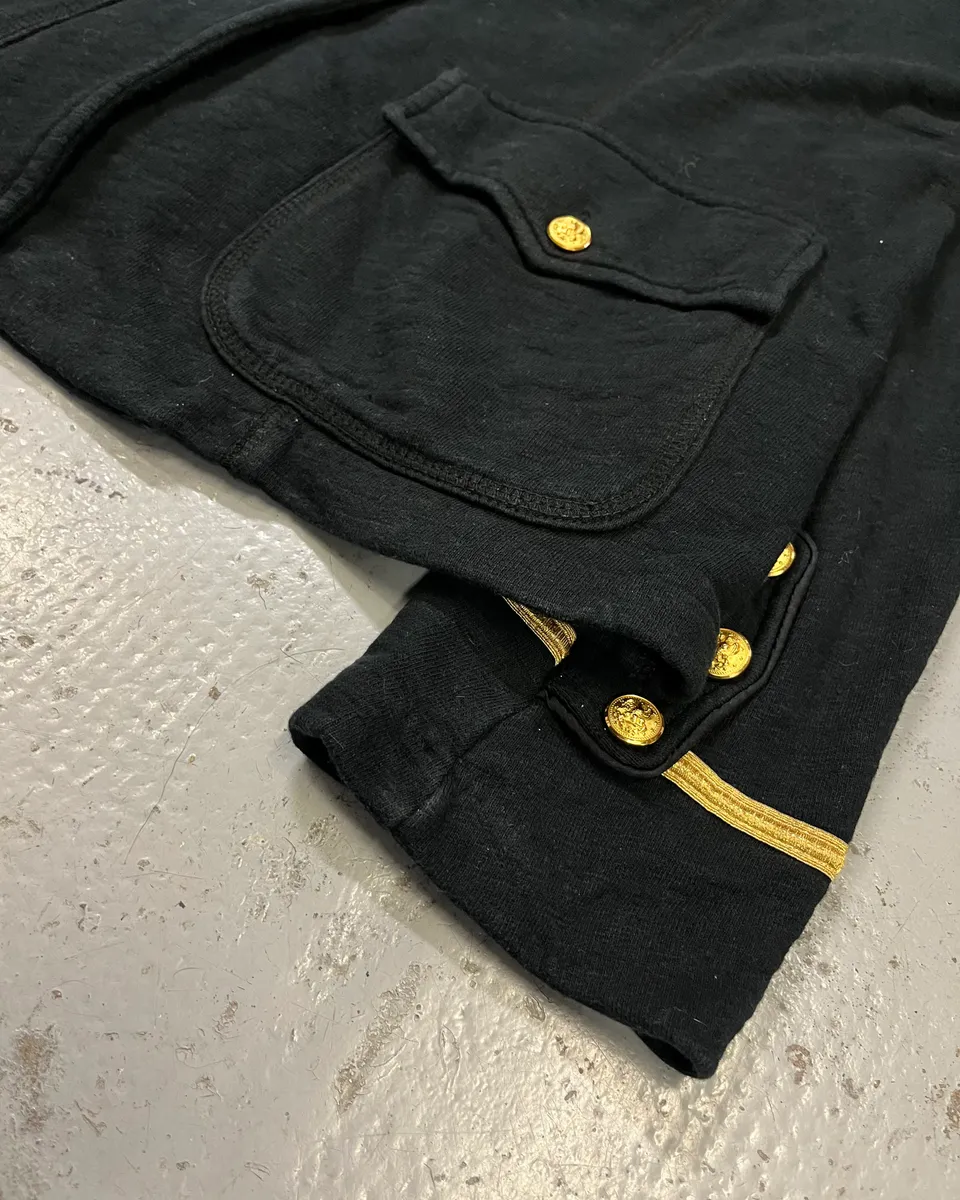 2010s Ralph Lauren Gold Buttons Officer Black Jacket - Image 7