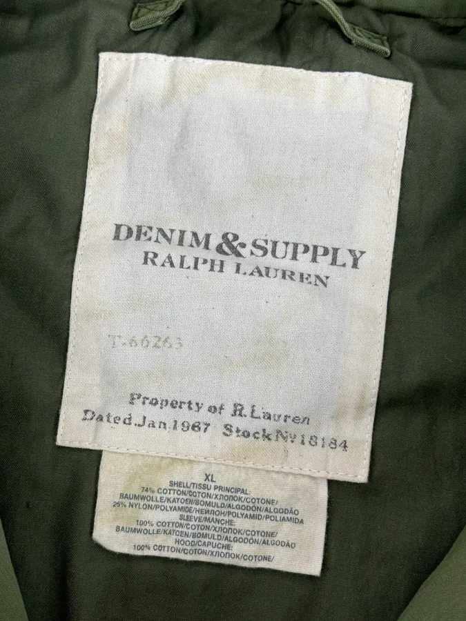 2010s Ralph Lauren Green & Brown Nylon Military Knit Sleeves Cargo Jacket - Image 10