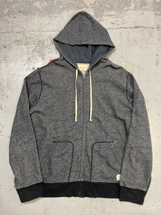 2010s Ralph Lauren Grey American Flag Print Cotton Zip-up Hoodie - Image 7