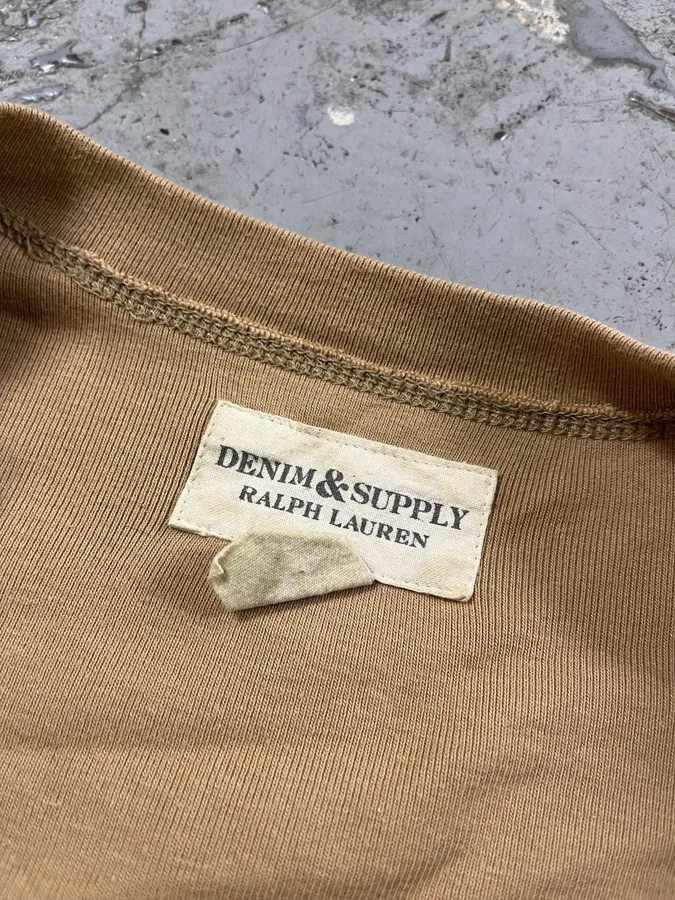 2010s Ralph Lauren Native American Chief Beige Henley Sweater - Image 8