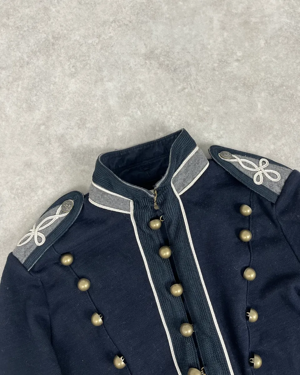 2010s Ralph Lauren Navy Embellished Buttoned Officer Jacket - Image 4