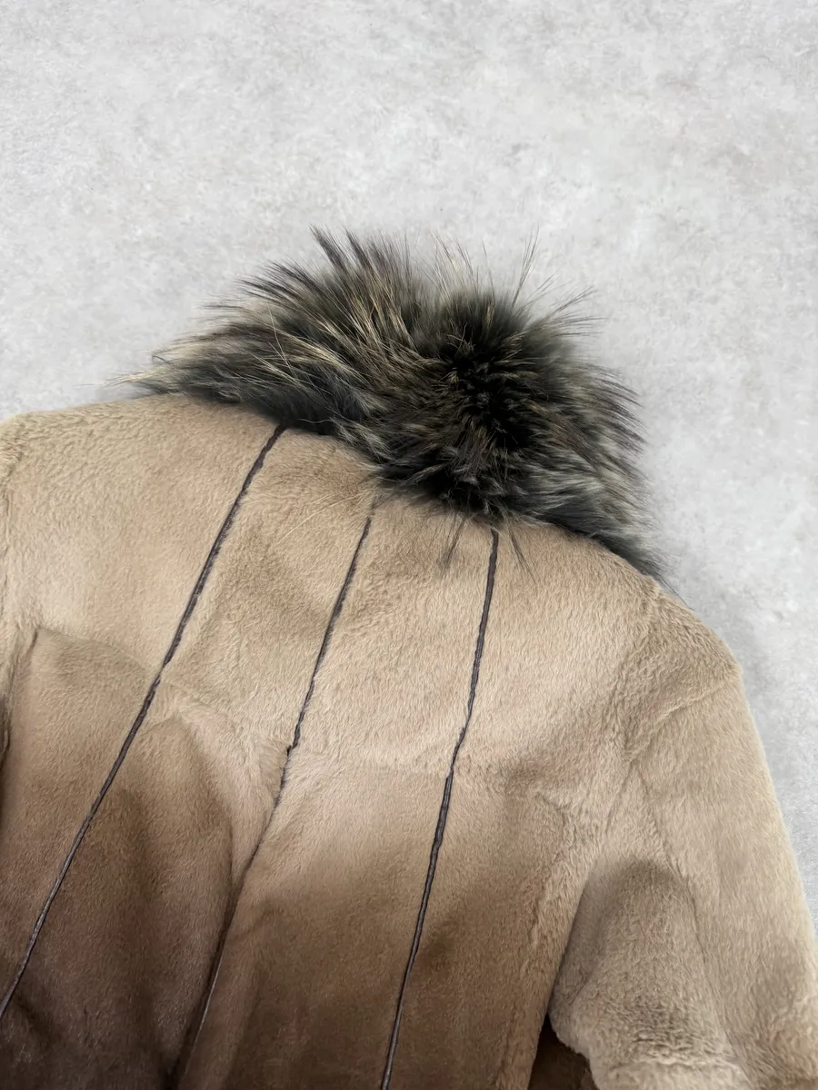 2010s Roberto Cavalli Gradient Leather Bomber Jacket with Faux Fur Collar - Image 6