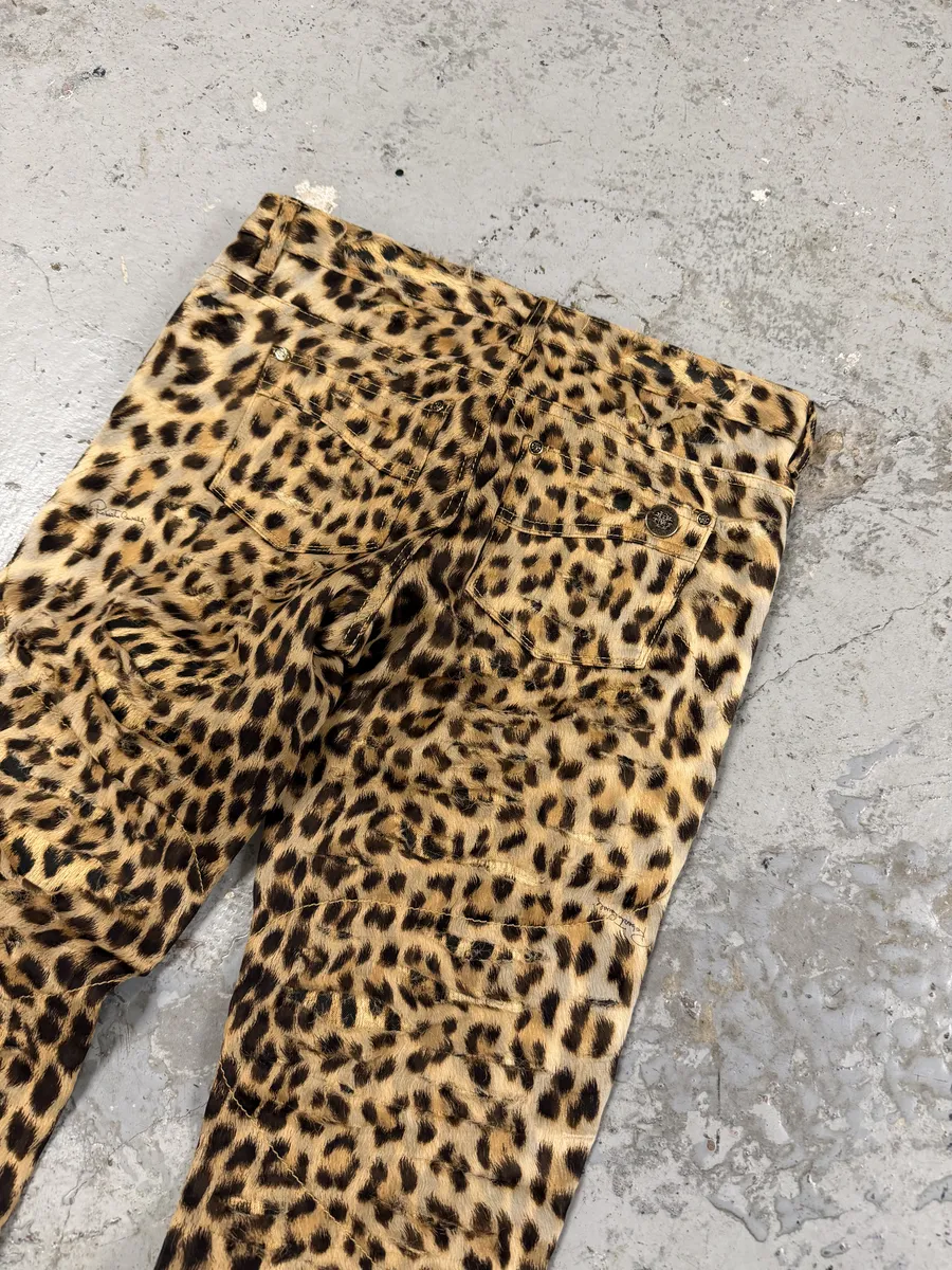 2010s Roberto Cavalli Grunge Leopard Print Pants - Image 10